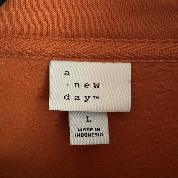 Orange A New Day Quarter Zip Sweatshirt Size L - Picture 3 of 7